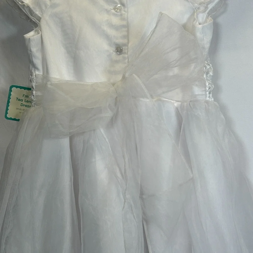 Jona Michelle Girls 8 White Formal Dress Wedding Flower Communion Tulle Roses